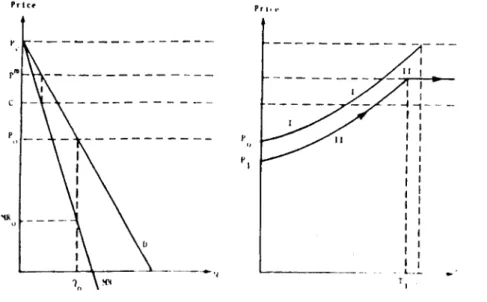 Fig 2.15. - Trajectória do preço no caso monopólio-mesmo monopólio (FISHELSON, 1993: 392)