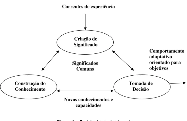 Figura 1 – O ciclo do conhecimento  Fonte: Choo (2003. p. 51) 