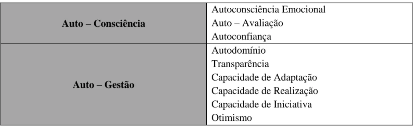 Tabela 5 - Competências de Liderança. 