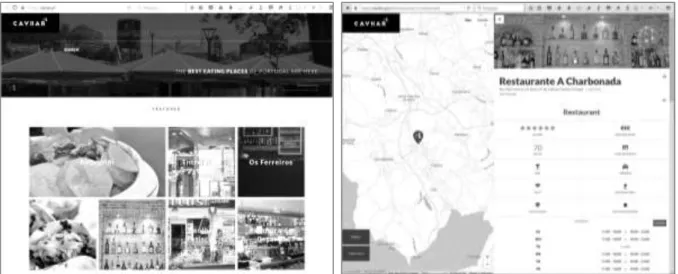 Figure 5 shows the initial and establishment pages in the Caviiar.pt web application. 