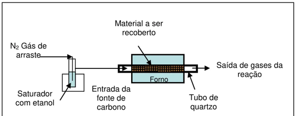 Figura 1. Esquema do sistema CCVD para a geração de carbono.