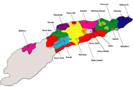 Figura 2 - Diversidade linguística em Timor-Leste.  