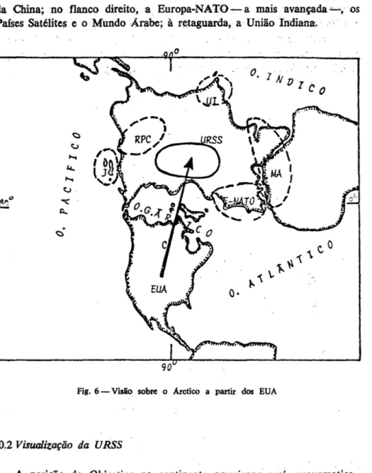 Fig.  6 - Visão  sobre  o  Arctico  a  partir  dos  EUA 