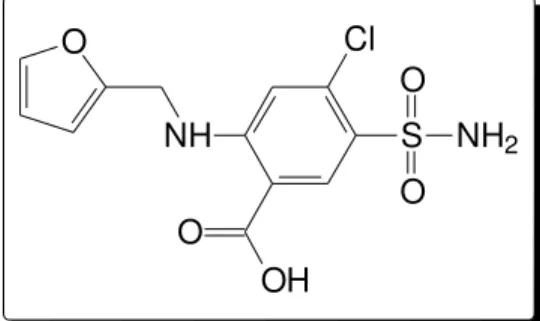 Figura 1. Estrutura molecular da furosemida. 