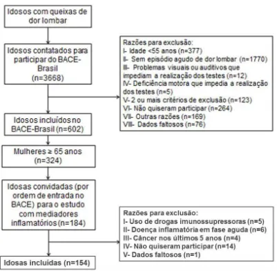 Figura 3: Fluxograma do estudo multicêntrico internacional BACE-Brasil. 