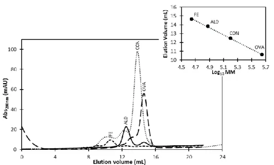 Figure  2.4  -  Chromatogram  obtained  for  the  calibration  curve  of  size-exclusion  chromatography  in  a  Superdex200  10/300  GL  column