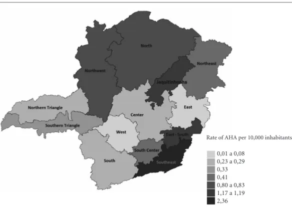 Table 2. Estimated Population of PSNs that can request hospital-based dental treatment under sedation  and/or general anesthesia and coverage under the Wide Health Region, Minas Gerais, from July 2011 to June  2012