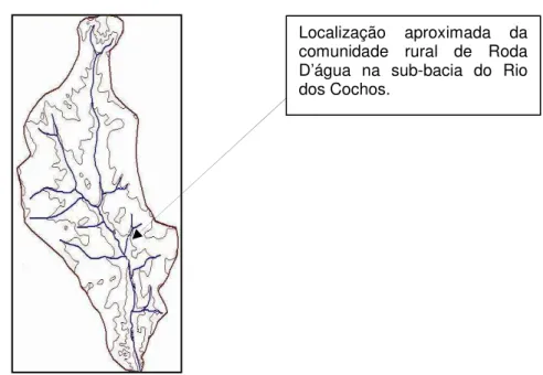 FIGURA 5 - Localização da comunidade Roda D’água na sub-bacia do Rio dos Cochos  