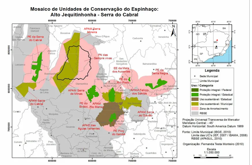 FIGURA 3 – Mosaico de Unidades de Conservação: Alto Jequitinhonha – Serra do Cabral (2007/2010)