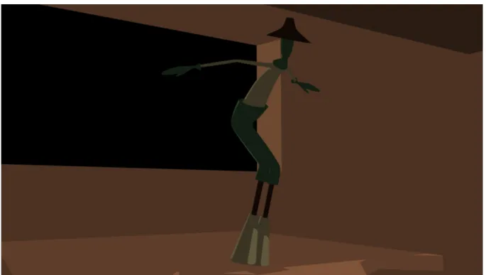 Fig. 10. Early “Cell-Shading” test – Barn Level