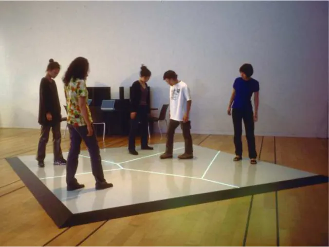 Figura 10: Boundary Functions. Scott Snibbe. Fonte:  <http://www.snibbe.com/projects/interactive/boundaryfunctions> 