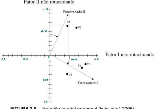 FIGURA 3.8 -  Rotação fatorial ortogonal (Hair et al, 2005) 
