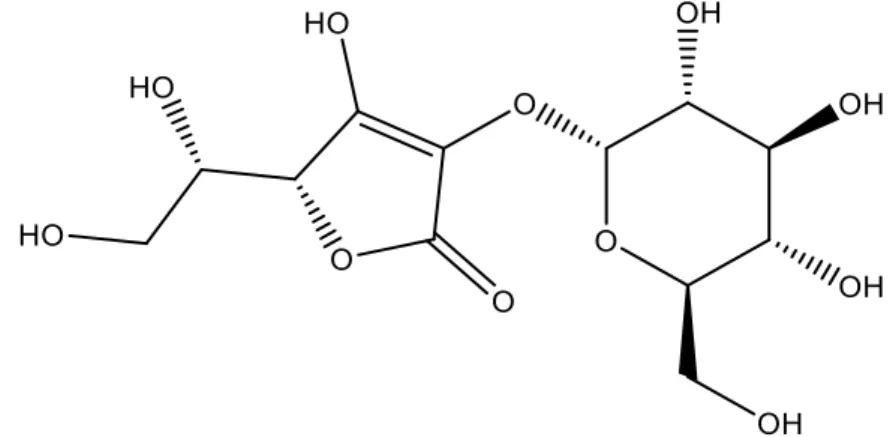 Table  3  summarizes  the  main  physical  and  chemical  properties  of  ascorbic  acid-2- acid-2-glucoside