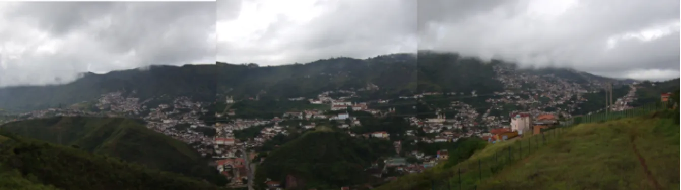 FIGURA 7 - Vista da cidade do mirante da UFOP  Fonte: Acervo da autora, 2009.