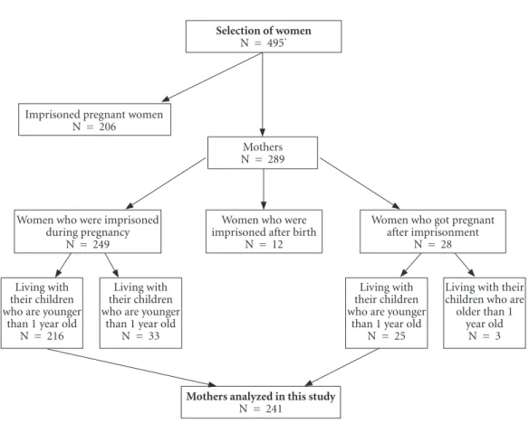 Figure 1. Census of imprisoned pregnant women and women living with their children in the prison units of the  capitals and metropolitan regions of Brazil