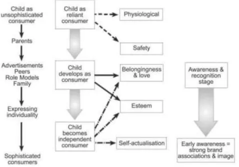 Figure  5-  How  the  grow  of  the  children  impact  in  their  role  as  a  consumer  (Harradine2004:24) 