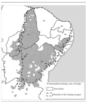 Figure 3. Municipalities in the Caatinga eco-region  declaring a state of drought in 2013