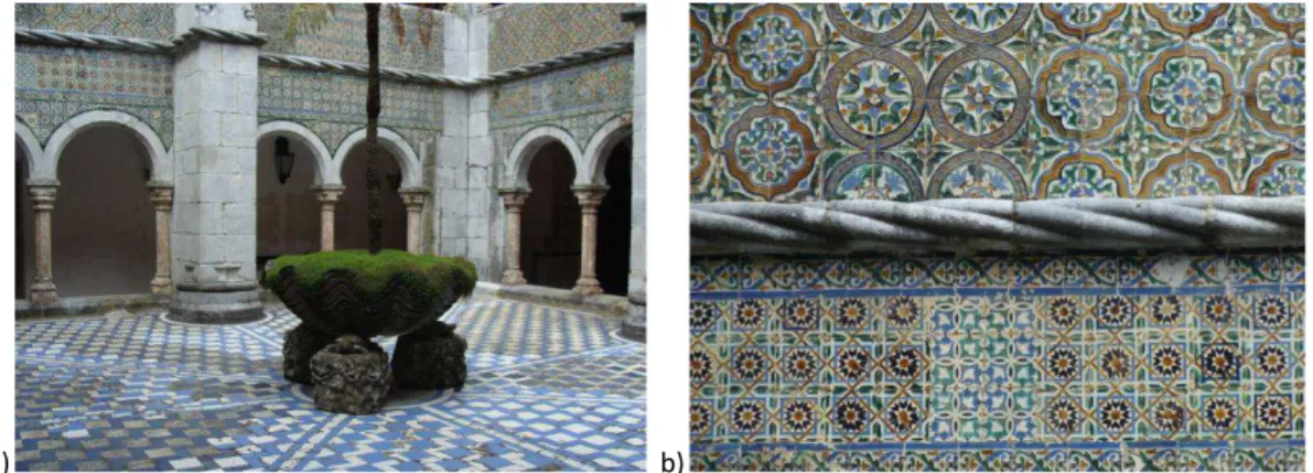 FIGURA 2: Detalhes dos revestimentos cerâmicos do Palácio de Sintra. Fonte: Arquivo pessoal