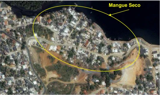 FIGURA 2.2 – Vista aérea da área de Mangue Seco - Vitória - ES - vôo no ano 2003 