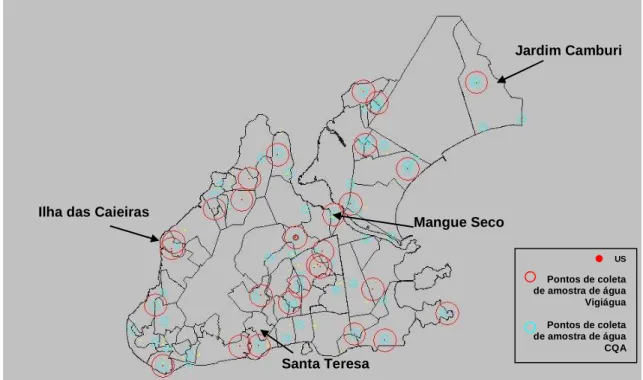 FIGURA 2.5 -   Mapa do município de Vitória, com divisão por bairros, localização 