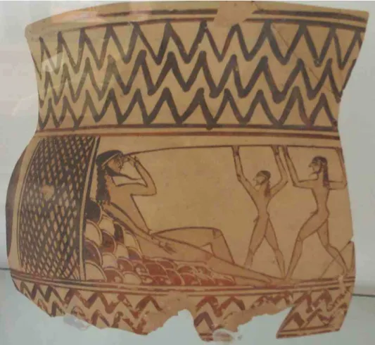 Fig. 13 – Cegamento do ciclope. Ânfora proto-ática. c670 a.C.  Museu Arqueológico de Argos.