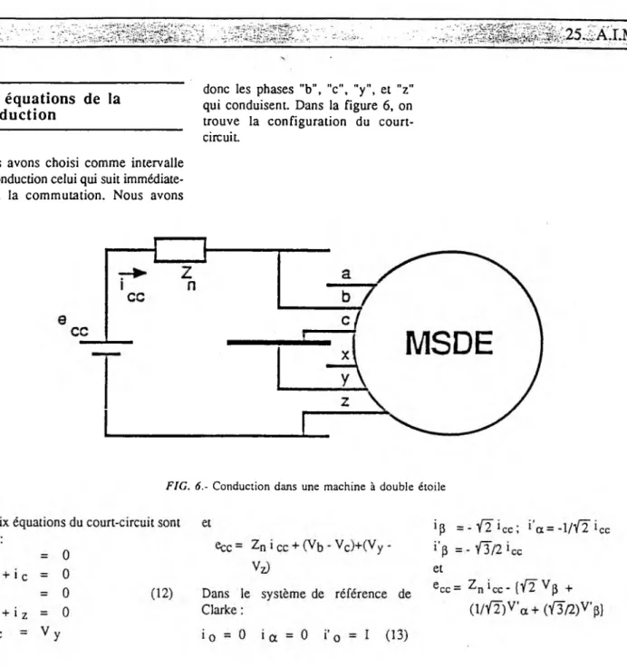 FIG.  6.-  Conduction  dans  une  m achine  à  double  étoile