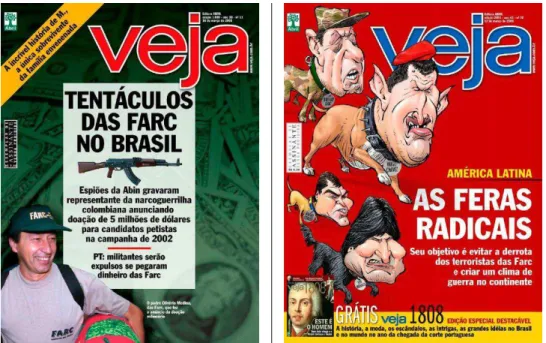 Figura 4. Matérias de Capa. Edição 1896 (16/05/2005) e Edição 2051 (12/03/2008). 