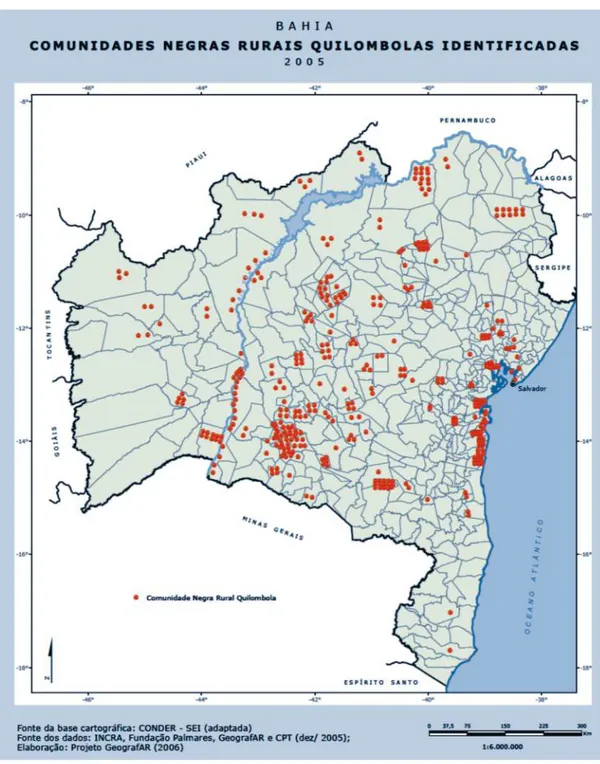 Figura 3: Comunidades Negras Rurais Quilombolas do Estado da Bahia.