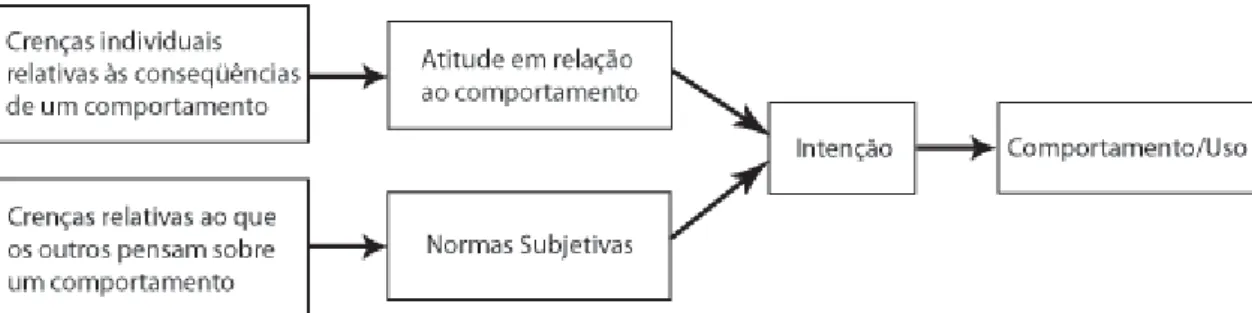 Figura 3 – Modelo da Teoria da Ação Racionalizada  Fonte: Ajzen e Fishbein (1980) 