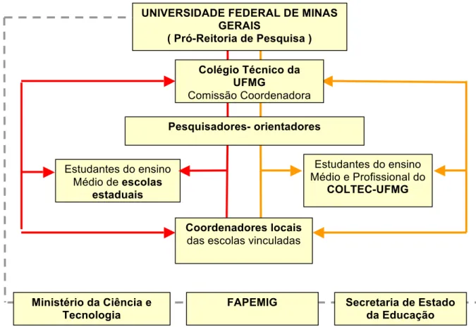 Figura 1 - Estrutura organizacional do Provoc na UFMG – 2000 a 2011 