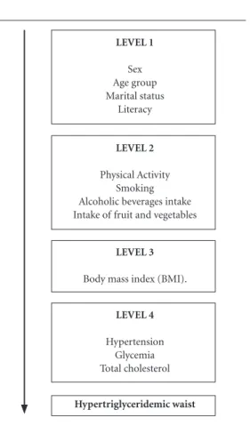 Figure 1. Conceptual model of determination of  the outcome used in the multiple analysis