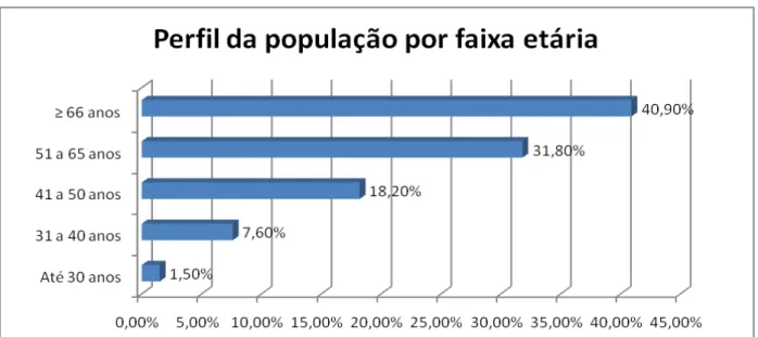 Gráfico 2  – Perfil da população do estudo de acordo com a faixa etária 