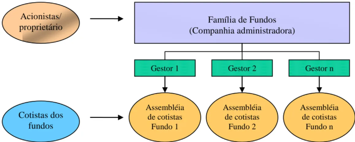 FIGURA 2 - Organização das famílias de fundos de investimento  Fonte: Adaptado de Siggelkow (2003, p