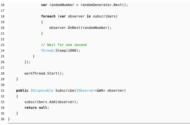 Figura 3.1: Diagrama de classes UML das classes fornecidas pela biblioteca Reactive Extensions.