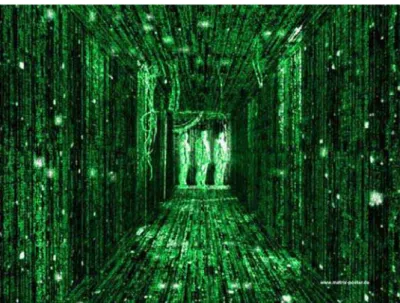 Figura 13: Cena de &#34;Matrix&#34; em que Neo desvenda o código constituinte da realidade simulada