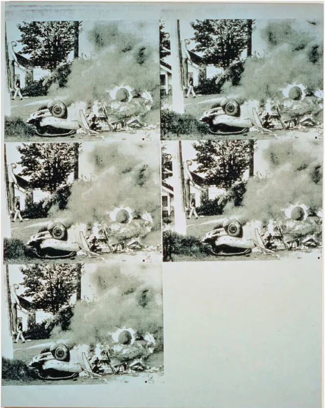 Fig.  2.  Andy  Warhol,  White  Burning  Car  III  (1963),  The  Andy  Warhol  Foundation  for  the  Visual Arts, New York