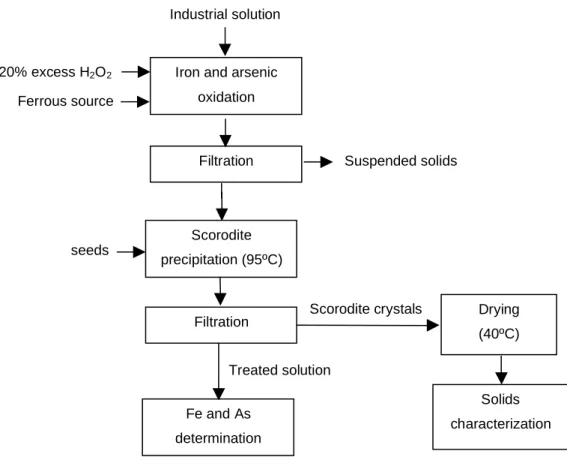 Figure 3.2 – Block diagram of the experimental procedure in tests carried out in batch  system