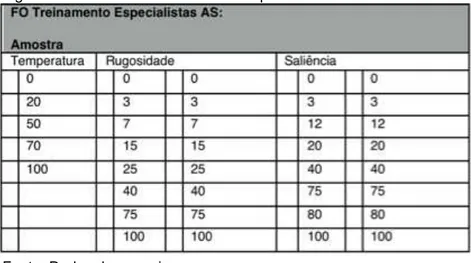 Figura 6 - Formulário de ensaio dos especialistas – Sensotact 