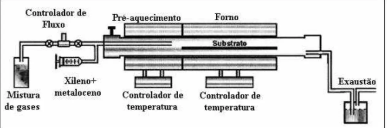 TABELA 1.6: Diagrama da produção de CNTs por deposição química em fase vapor (ANDREWS et al.,  1999)