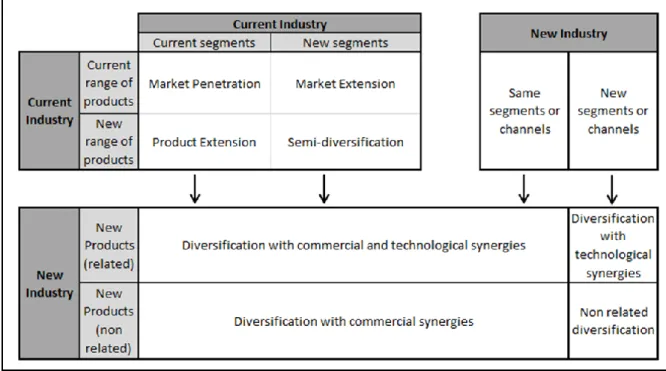 Figure 2. Diversification Context &amp; Synergies Matrix 