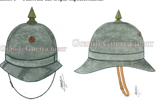 Figura 3: Militares a usar Chapéu-capacete com cimeira em bico 