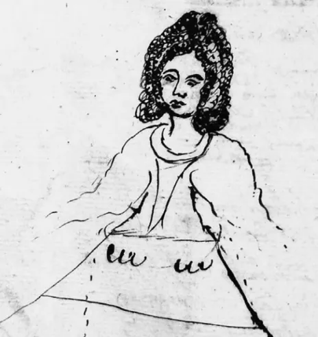 Figura 1 - Soggetto femminile, anonimo. ASLi, Governatore, 2657 (repertorio atti civili del 1716-1719)