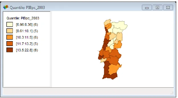 Figura 2: Distribuição regional do PIB ph  em 2003 