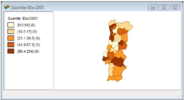 Figura 6: Distribuição regional das despesas I&amp;D por habitante em 2003 