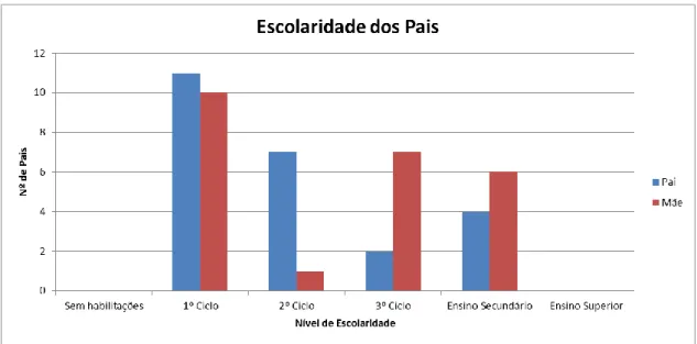 Figura 5: Escolaridade dos pais por nível de ensino