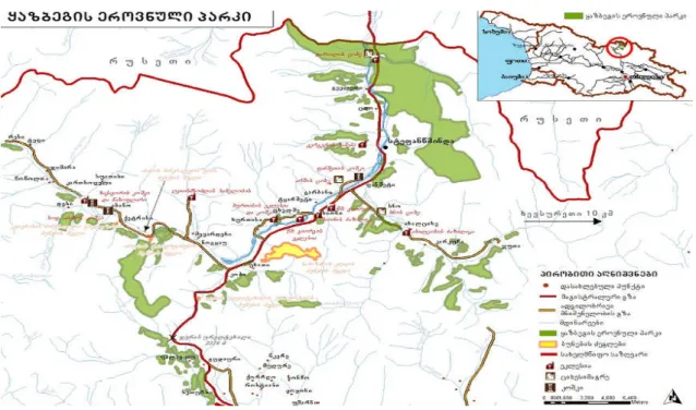 Figure 3 Map of Kazbegi National Park 