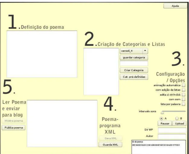 Fig. 1 - Software Poemário, de Rui Torres e Nuno F. Ferreira 