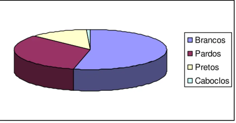 Gráfico 1: População livre de Itabira do Matto Dentro por cor.  Fonte: Recenseamento de 1872