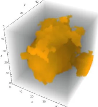 Figure  3.1  shows the  mask  for  high-grade  glioma  HG020  created  to  select the  tumour  region  where  uptake was averaged over time, and fitting with linear regression and nonlinear regression models was  applied