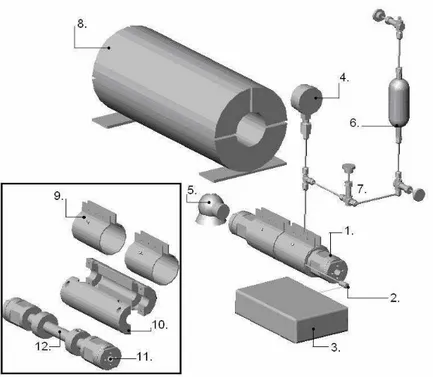 Figura 3.5: Esquema simplificado da montagem utilizada nos experimentos na PLAPIQUI.  Fonte: Valle e colaboradores, 2008b